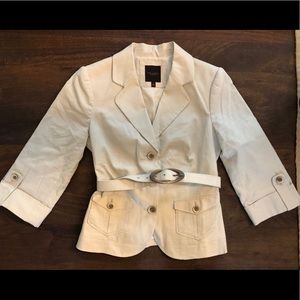 Belted Blazer with 3/4 Sleeves